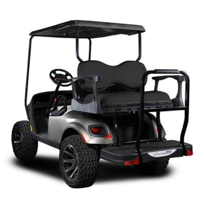 MadJax® Genesis 300 with Deluxe Black Aluminum Rear Flip Seat - E-Z-GO TXT