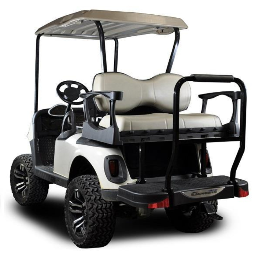 MadJax® Genesis 300 with Deluxe Oyster Aluminum Rear Flip Seat - E-Z-GO RXV
