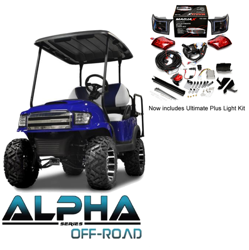 Club Car Precedent/Onward/Tempo ALPHA Off-Road Body Kit in Blue with Ultimate Plus Light Kit