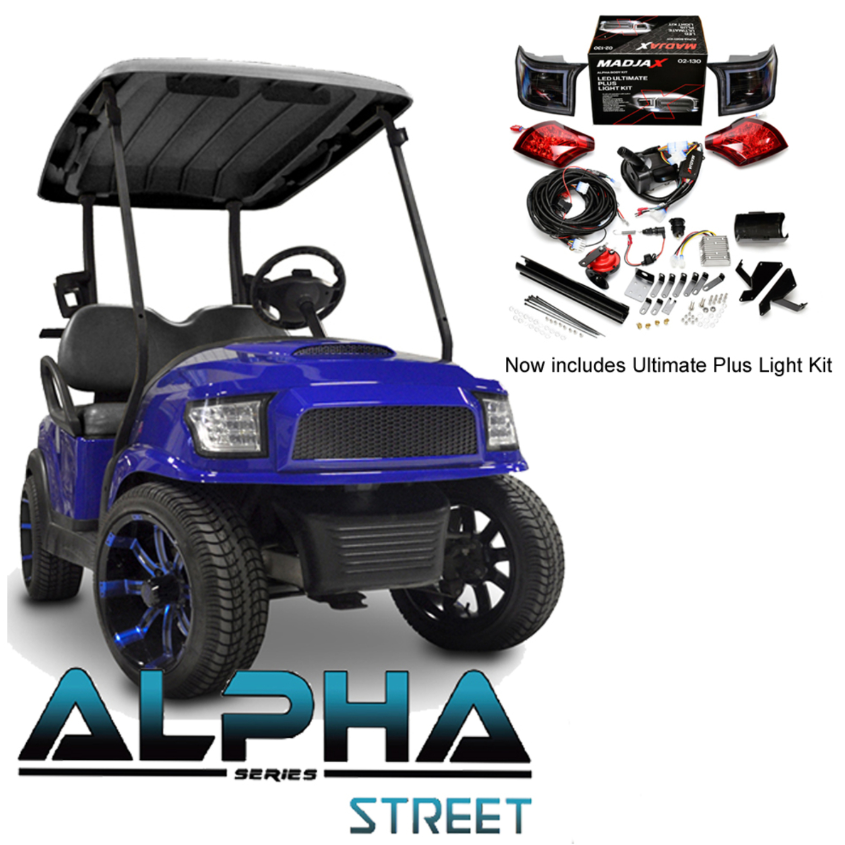 Club Car Precedent/Onward/Tempo ALPHA Street Body Kit in Blue with Ultimate Plus Light Kit