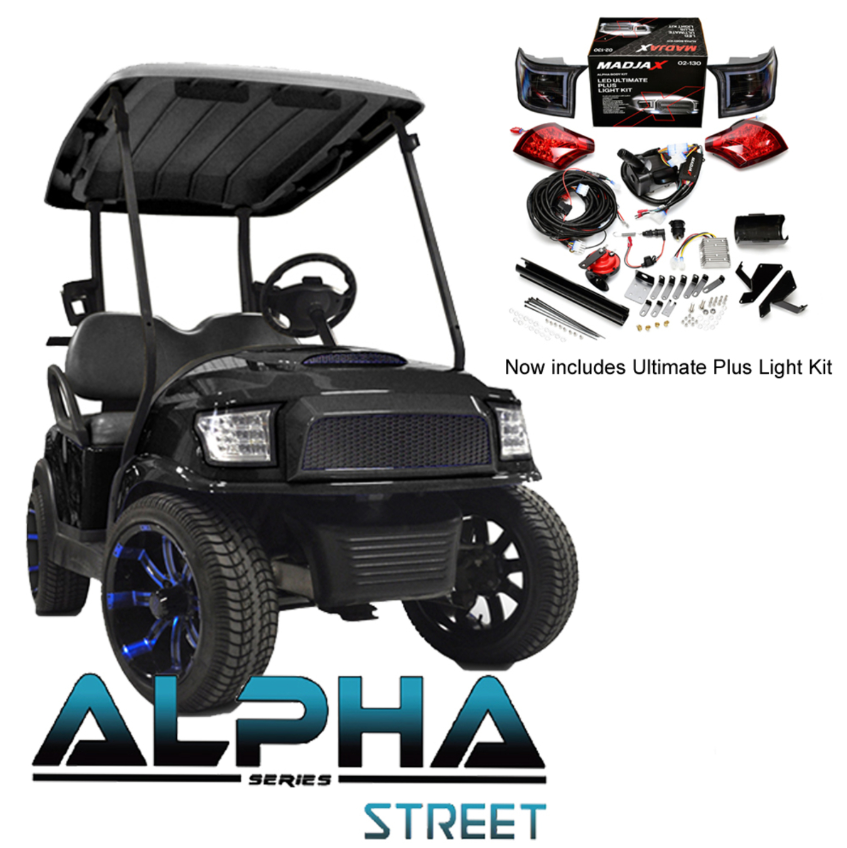 Club Car Precedent/Onward/Tempo ALPHA Street Body Kit in Black with Ultimate Plus Light Kit