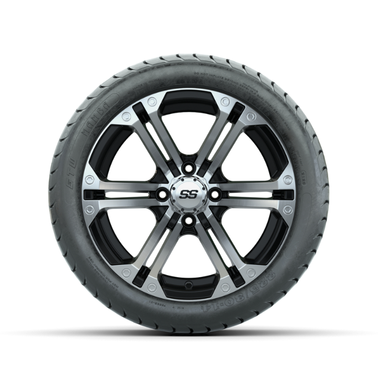 Set of (4) 14 inch GTW® Specter Wheels on GTW® Lo-Pro Street Tires