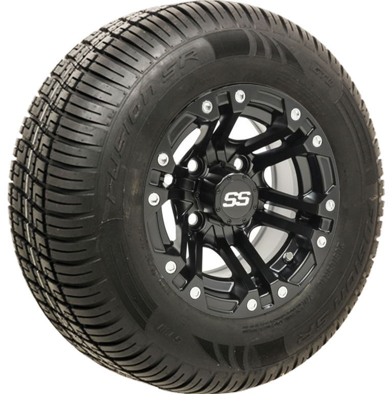 10" GTW Specter Matte Black Wheels with 20" Fusion DOT Street Tires - Set of 4