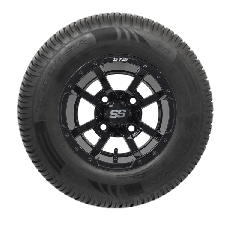 10" GTW Storm Trooper Black Wheels with 20" Fusion DOT Approved Street Tires - Set of 4