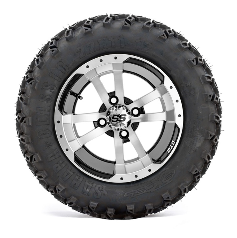 12” GTW Storm Trooper Black and Machined Wheels with 22” Sahara Classic A/T – Set of 4