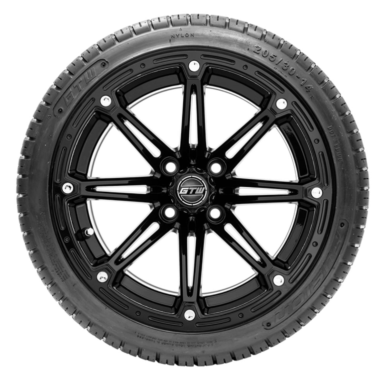 14” GTW Element Matte Black Wheels with 18” Fusion DOT Street Tires – Set of 4